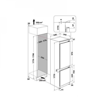 Холодильник встраиваемый Whirlpool WHC18 T322