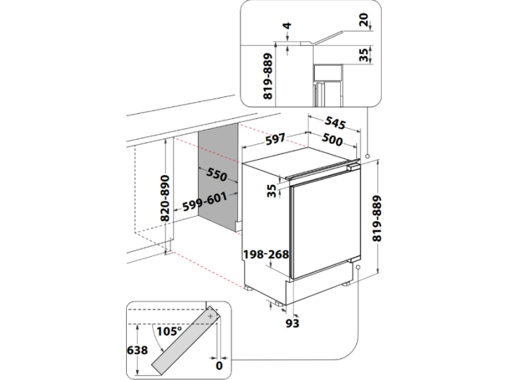 Встраиваемый холодильник Whirlpool WBUL021