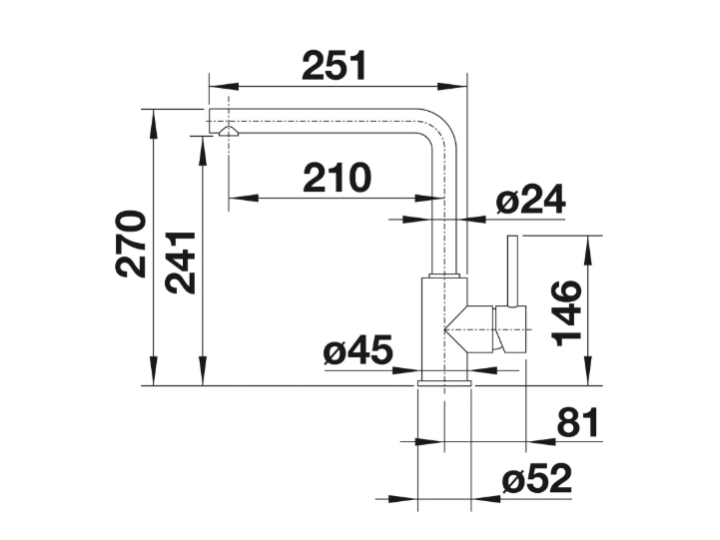 Смеситель Blanco Mila 519414 хром Смеситель Blanco Mila 519414 хром