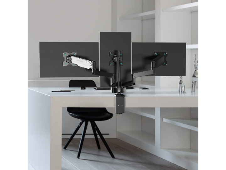 Кронштейн ONKRON G280 для трех мониторов 13"-32" дюймов настольный, черный Кронштейн ONKRON G280 для трех мониторов 13"-32" дюймов настольный, черный