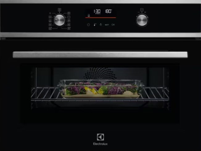 Духовой шкаф Electrolux EVL6E49X CombiQuick 600 с функцией СВЧ черный