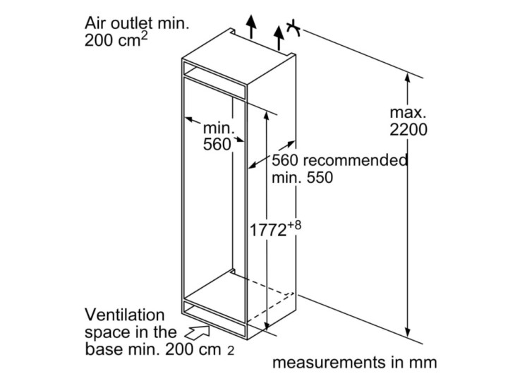 Встраиваемый холодильник Bosch KIS86AFE0