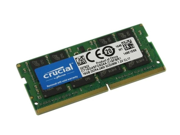 Модули памяти 16GB SODIMM DDR4-2400 (PC4-19200) <Crucial> CL-17. 1, 2V ( CT16G4SFD824A )