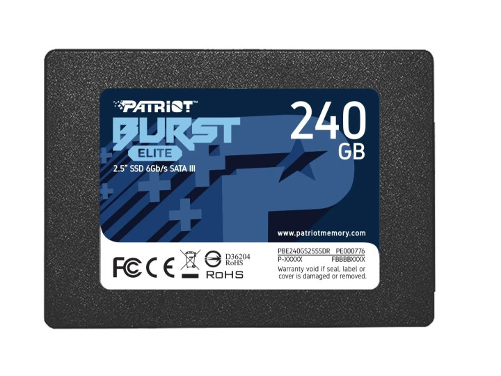 Твердотельный накопитель Patriot Memory Burst Elite 240 ГБ SATA PBE240GS25SSDR Твердотельный накопитель Patriot Memory Burst Elite 240 ГБ SATA PBE240GS25SSDR