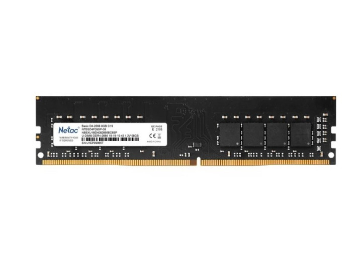 Оперативная память Netac 8 ГБ DDR4 2666 МГц DIMM CL19 NTBSD4P26SP-08