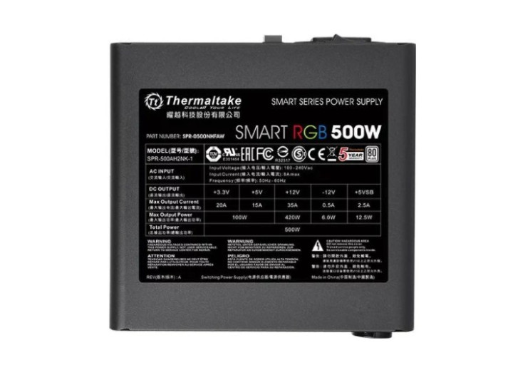 Блок питания Thermaltake Smart RGB 500W Блок питания Thermaltake Smart RGB 500W