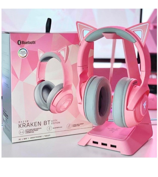 Компьютерная гарнитура RAZER Kraken BT Kitty Edition, розовый