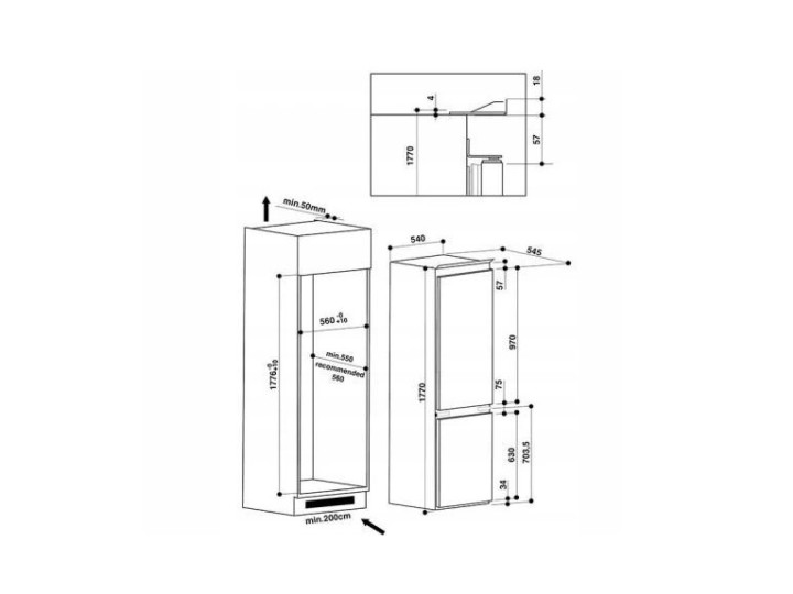 Встраиваемый холодильник Whirlpool ART 6711 Встраиваемый холодильник Whirlpool ART 6711