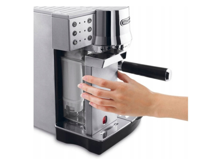 Кофеварка рожковая De'Longhi Dedica Cappuccino Maker EC 860, серебристый