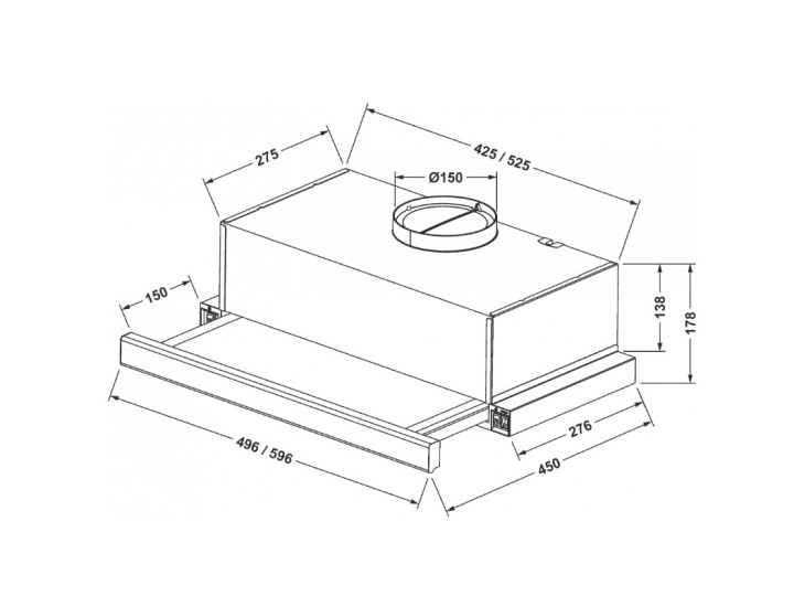 Встраиваемая вытяжка Eleyus CCN L 14 150 50 WH