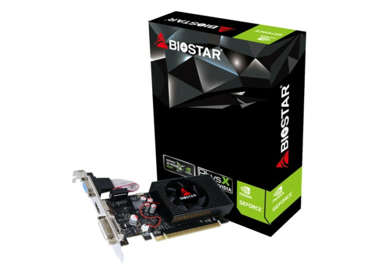 Видеокарта BIOSTAR GeForce GT730 LP GDDR3 4092MB 128-bit, PCI-E16x 3.0. Количество поддерживаемых мониторов - 3. (DVI-D, HDMI) (VN7313TH41)