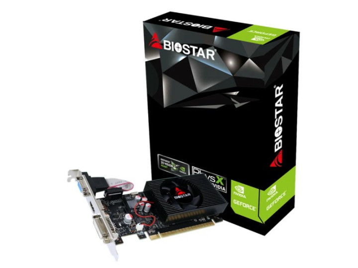 Видеокарта BIOSTAR GeForce GT730 LP GDDR3 2048MB 128-bit, PCI-E16x 2.0. Количество поддерживаемых мониторов - 3. (DVI+VGA+HDMI) (VN7313THX1)