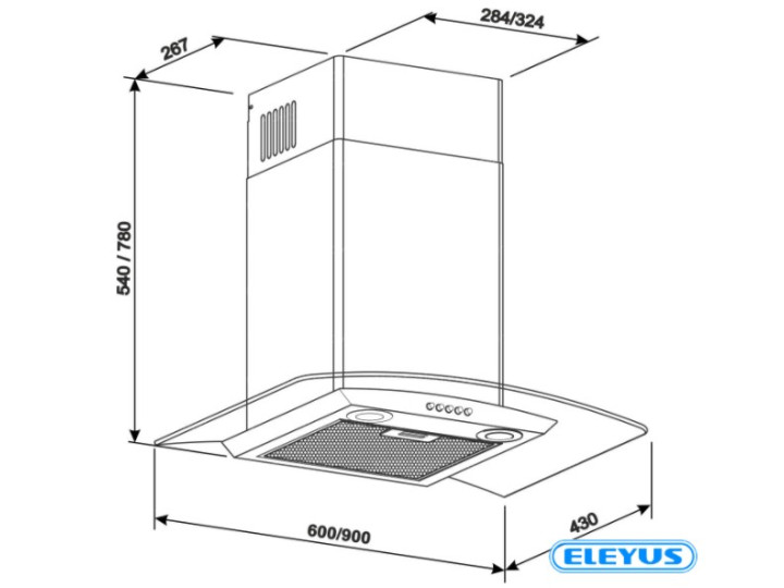 Вытяжка ELEYUS OPTIMA 1000 60 M BL LED черный Вытяжка ELEYUS OPTIMA 1000 60 M BL LED черный