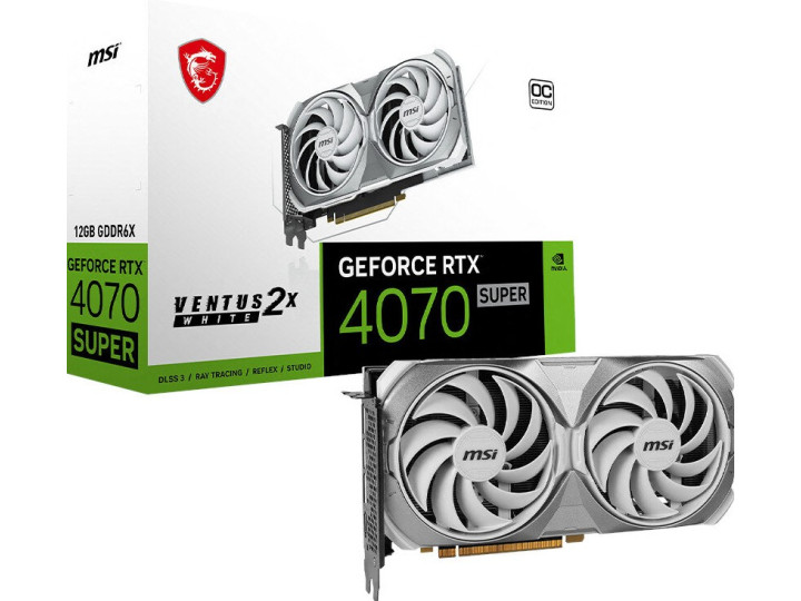 Видеокарта MSI GeForce RTX 4070 Super Ventus 2X White OC 12GB DLSS 3