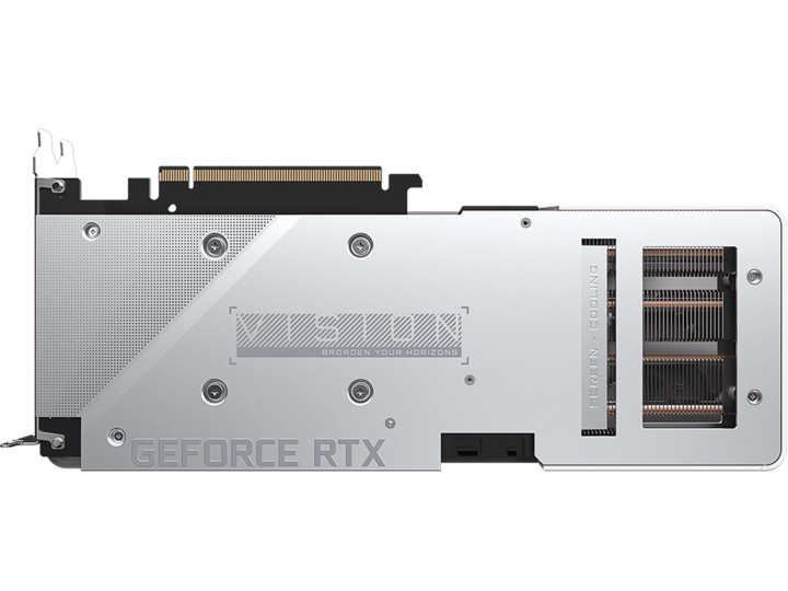 Видеокарта GIGABYTE GeForce RTX3060Ti VISION OC series (GA104-200-A1/ 8nm) (1755/14000) GDDR6 8192Mb 256-bit, PCI-Express 4.0. Количество поддерживаемых мониторов – 4. Длина - 281 mm., (2x HDMI, 3x DisplayPort). Доп. питание 8 pin + 6 pin. ( GV-N306TVISIO