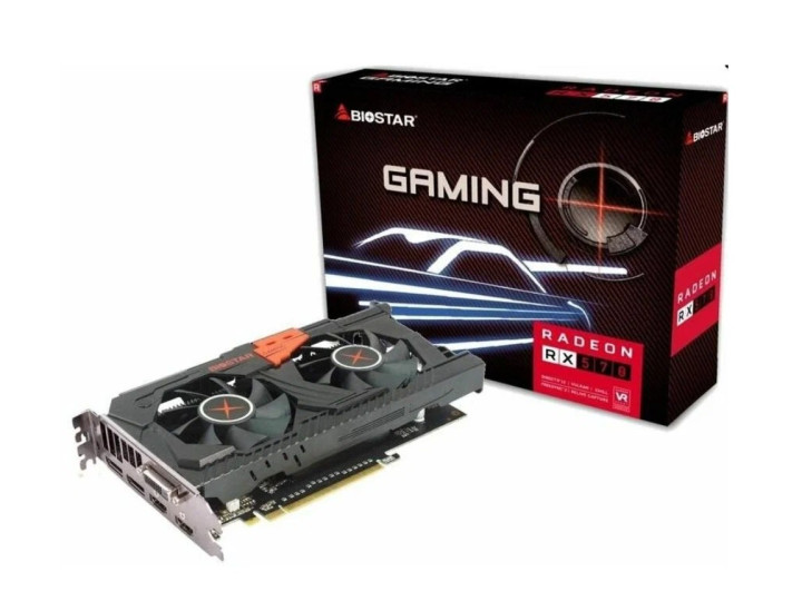 Видеокарта BIOSTAR AMD Radeon RX570 GDDR5 8192Mb 256-bit. 1 x DVI 3 x Display Port 1 x HDMI Recommended PSU 450 w ( VA5705RV82 )