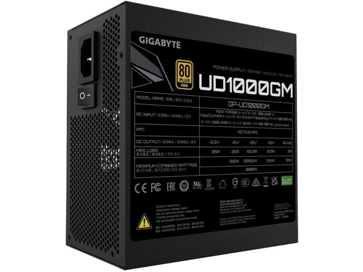 Блок питания GIGABYTE UD1000GM 1000W 80 Plus Gold