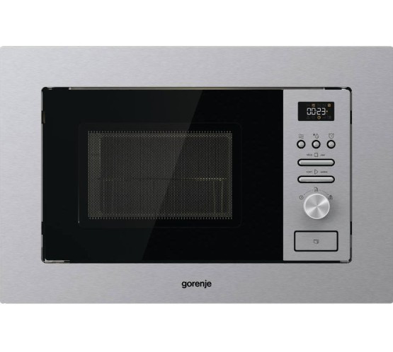 Микроволновая печь встраиваемая Gorenje BMI201AG1X (Advanced / Нерж. / 20 литров / ширина - 59, 5 см / 800 Вт / Гриль 1000 Вт / AquaClean)