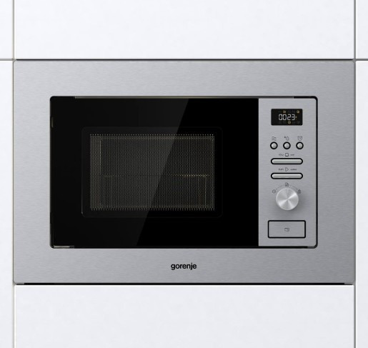 Микроволновая печь встраиваемая Gorenje BMI201AG1X (Advanced / Нерж. / 20 литров / ширина - 59, 5 см / 800 Вт / Гриль 1000 Вт / AquaClean)