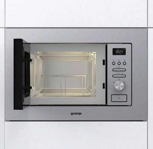 Микроволновая печь встраиваемая Gorenje BMI201AG1X (Advanced / Нерж. / 20 литров / ширина - 59, 5 см / 800 Вт / Гриль 1000 Вт / AquaClean)