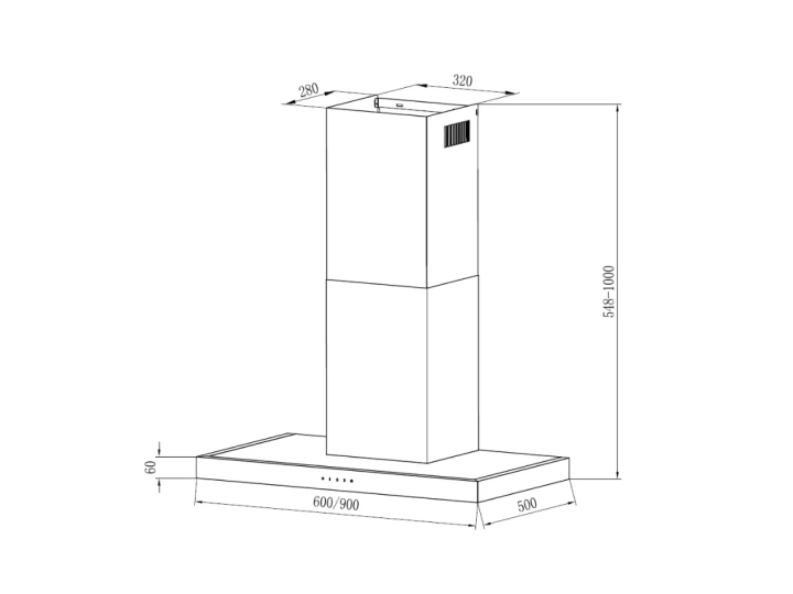 Вытяжка купольная KRONA 600 RUT inox 3P-S Вытяжка купольная KRONA 600 RUT inox 3P-S