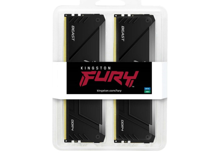 Память DDR4 32GB (2x16Gb KIT) 3200Mhz Kingston FURY Beast RGB KF432C16BB2AK2/32