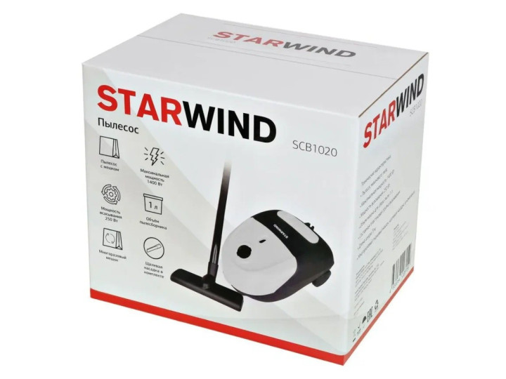 Пылесос STARWIND SCB1020, белый/черный Пылесос STARWIND SCB1020, белый/черный