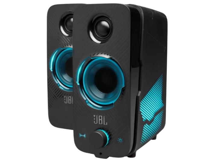 Колонки 2.0 JBL Quantum Duo / 20W / Bluetooth / Питание - 220В / Чёрный / корпус - пластик Колонки 2.0 JBL Quantum Duo / 20W / Bluetooth / Питание - 220В / Чёрный / корпус - пластик