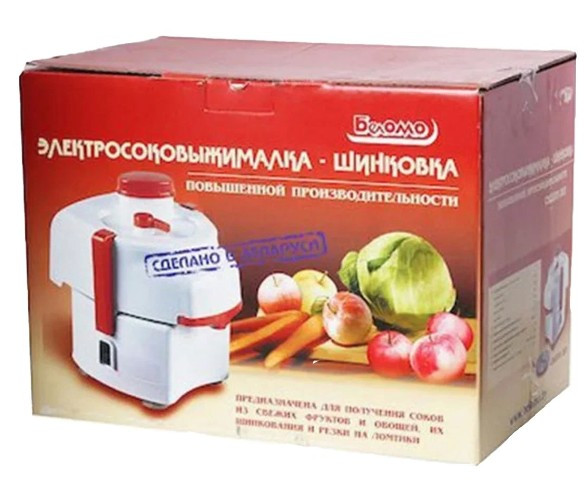 Соковыжималка БелОМО СВШПП-302, белый/красный