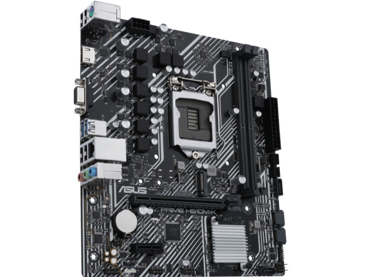 Материнская плата ASUS LGA1200 (Gen.11) ( PRIME H510M-K ) Intel H510 (for CPU: Intel 11-th Gen.), 2x DDR4- 2133-3200 МГц (Up to 64Gb), 1x PCI-E x16, 1x PCI-E x1, 4x SATA3 (6Gb/s), 1x M.2 PCI-E/SATA (M key, 2242/2260/2280/22110; M key, 2242/2260/2280). Зв