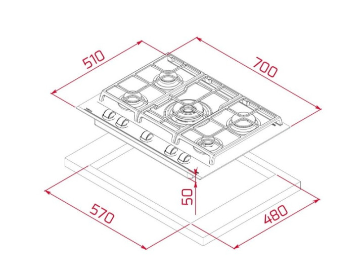 Газовая варочная панель TEKA GZC 75330 XBC BK