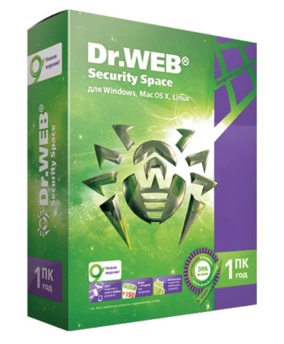 ПО Dr.Web Security Space, картонная упаковка, на 12 месяцев, на 2 ПК AHW-B-12M-2-A2