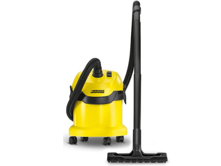 Профессиональный пылесос KARCHER WD 2, 1000 Вт, желтый Профессиональный пылесос KARCHER WD 2, 1000 Вт, желтый