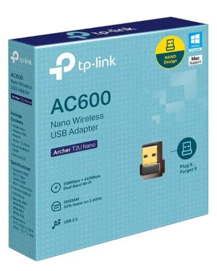 Wi-Fi адаптер TP-LINK Archer T2U Nano, черный