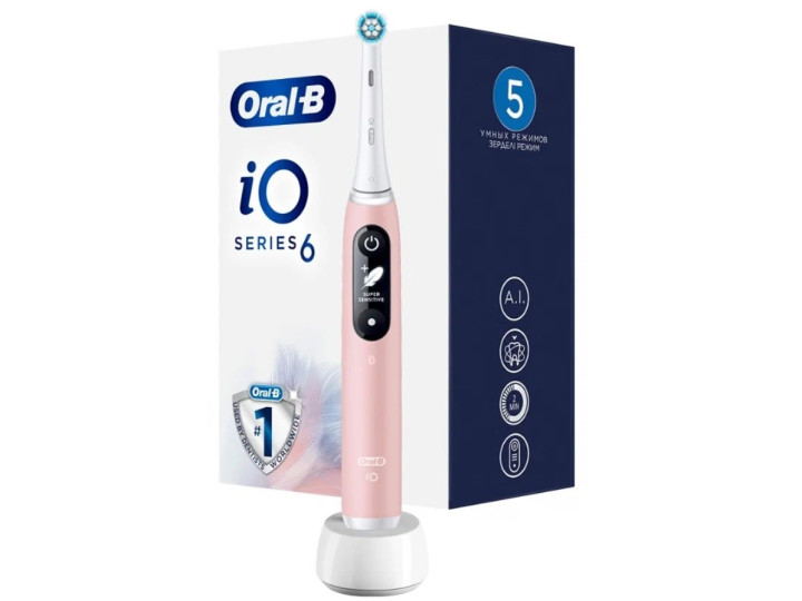 Электрическая зубная щетка Oral-B iO 6 Pink Sand, розовый песок