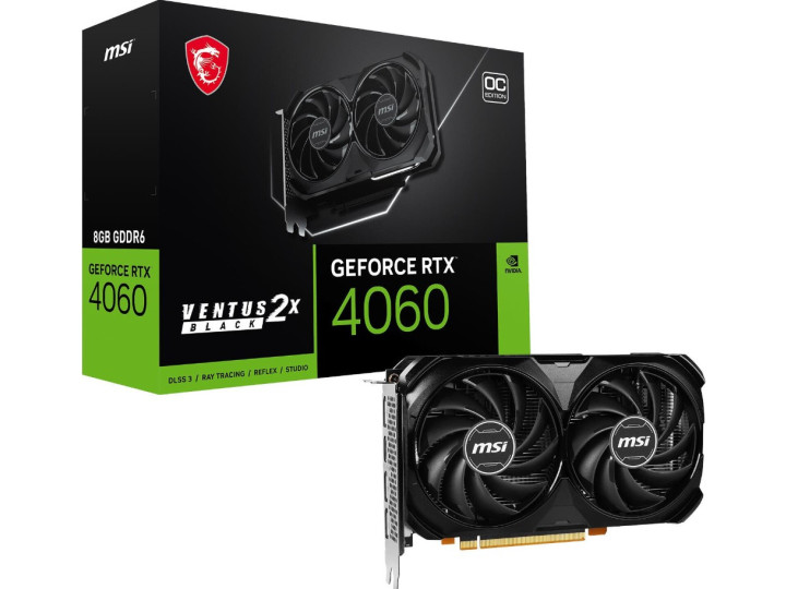 Видеокарта MSI GeForce RTX 4060 Ventus 2X Black OC 8GB DLSS 3