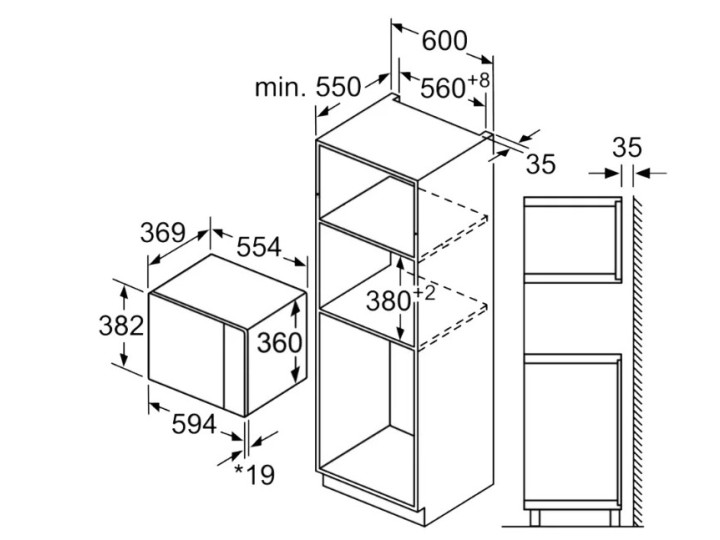 Встраиваемая микроволновая печь BOSCH BFL554MW0
