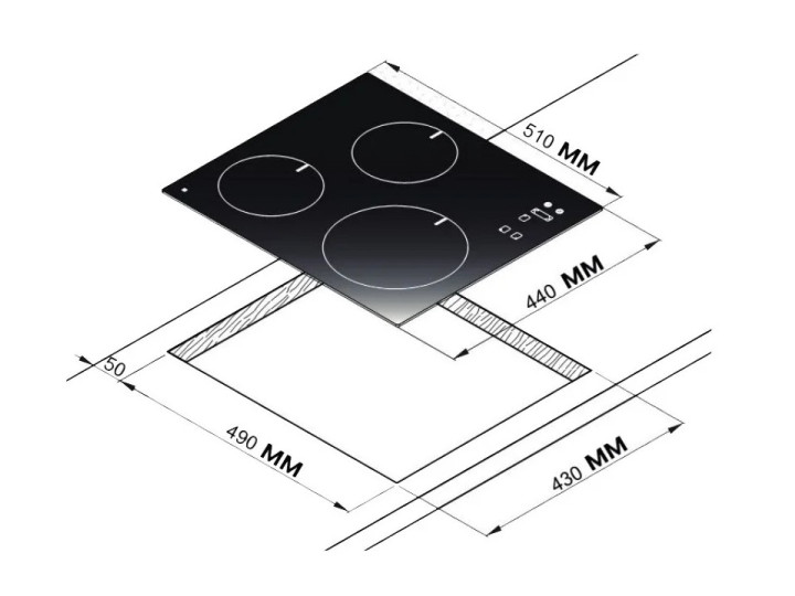 Индукционная варочная панель Korting HI 42031 B, черный