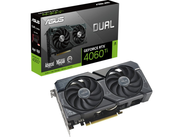 Видеокарта ASUS Dual GeForce RTX 4060 Ti Advanced Edition 16GB