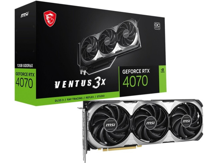 Видеокарта MSI GeForce RTX 4070 Ventus 3x E 12GB OC DLSS 3