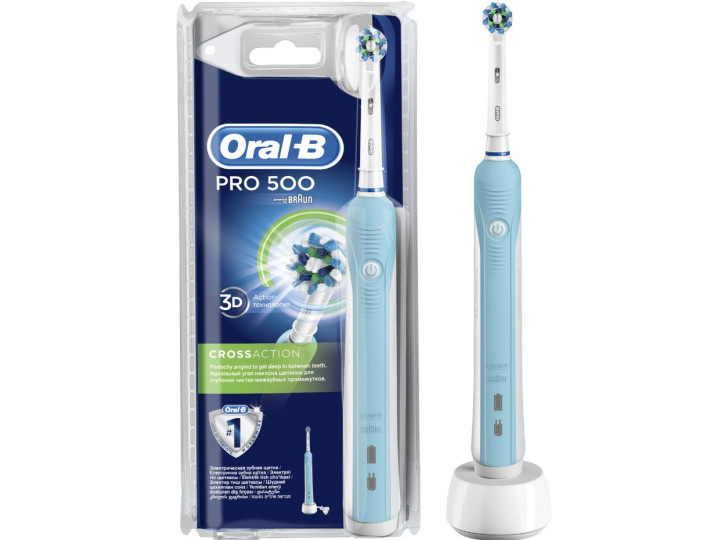 Зубная щетка Oral-B PRO 500 CrossAction D16.513.U, light blue Зубная щетка Oral-B PRO 500 CrossAction D16.513.U, light blue