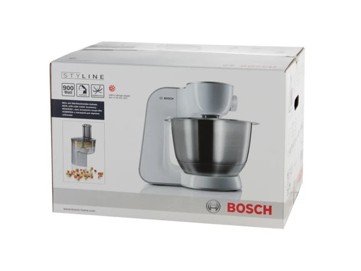 Кухонный комбайн Bosch Styline MUM54251, 900 Вт, белый/серебристый