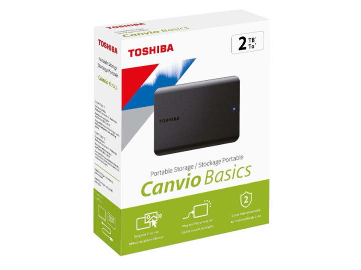 Жесткий диск внешний 2Tb 2.5" USB3.0 TOSHIBA Canvio Basics [HDTB520EK3AA]