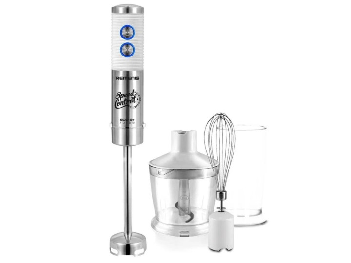 Блендер REMENIS REM-5796, серебристый, белый