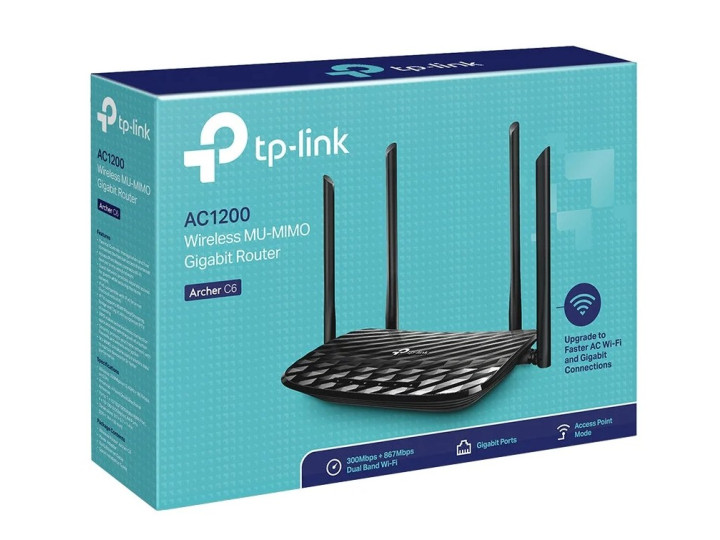 Wi-Fi роутер TP-LINK Archer C6, черный