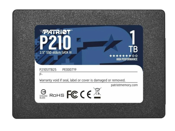 Твердотельный накопитель Patriot Memory 1024 ГБ SATA P210S1TB25