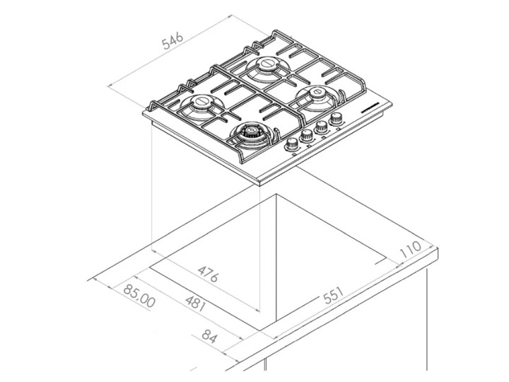 Газовая варочная панель Kuppersberg FQ62W Газовая варочная панель Kuppersberg FQ62W