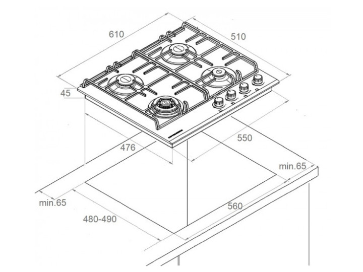 Варочная панель Kuppersberg FS601 C Bronze Варочная панель Kuppersberg FS601 C Bronze