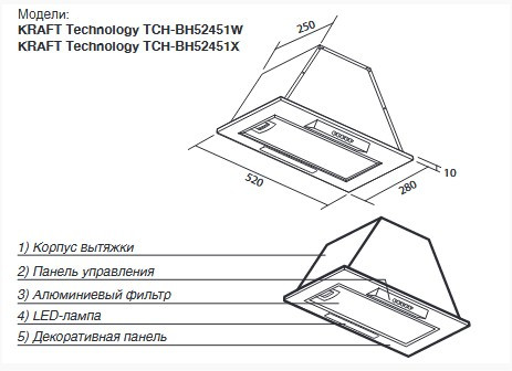 Вытяжка Kraft Technology TCH-BH52451X