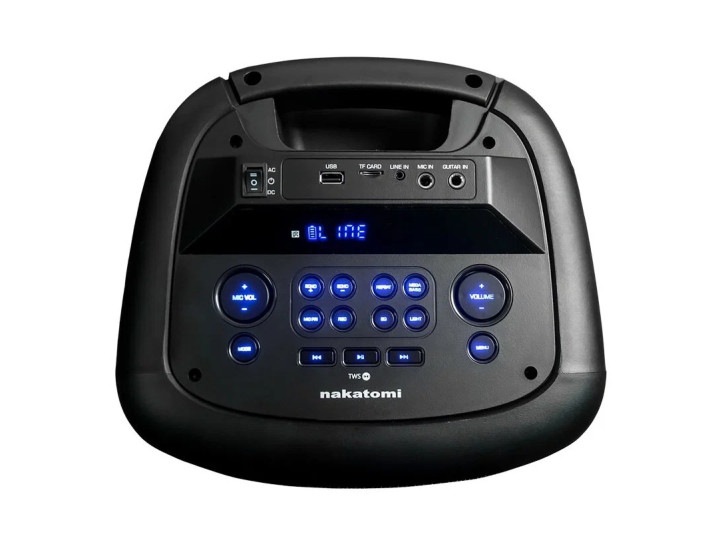 Cтереосистема Nakatomi GS-59 - акустическая колонка 1.0, 120WRMS, Караоке с беспр. микрофоном, BT+FM+USB+SD+LED+ДУ